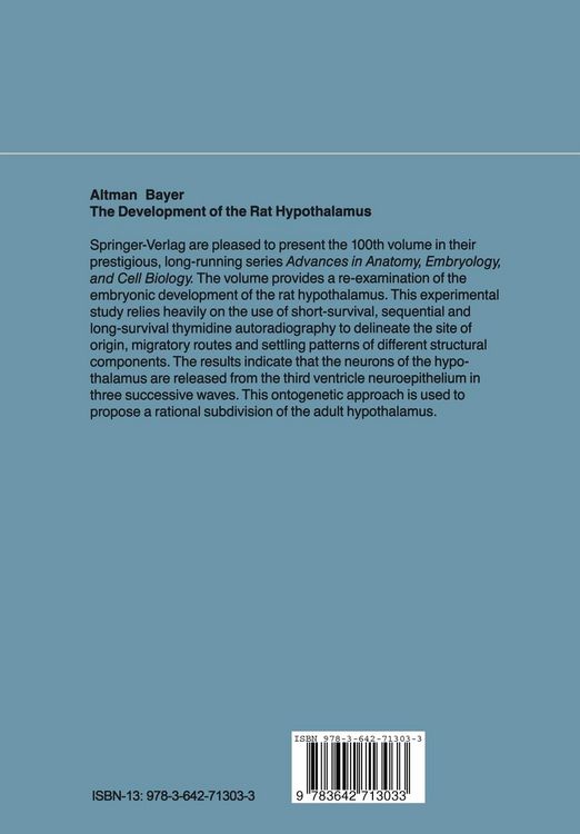 Produktbild: The Development of the Rat Hypothalamus