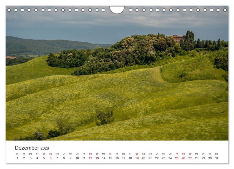 Produktbild: Gr&uuml;ne Farbt&ouml;ne Toskana (Wandkalender 2026 DIN A4 quer), CALVENDO Monatskalender