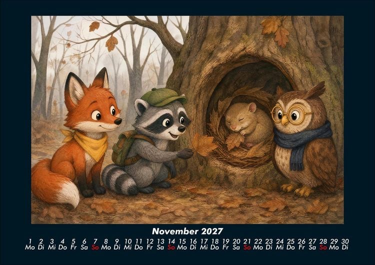 Produktbild: Waldtiere - Abenteuer im Jahreswald 2027 Fotokalender DIN A4