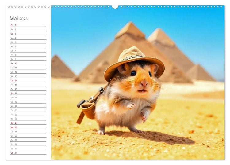 Produktbild: Nagertrip - Ein kleiner Hamster entdeckt die gro&szlig;e Welt (Wandkalender 2026 DIN A2 quer), CALVENDO Monatskalender