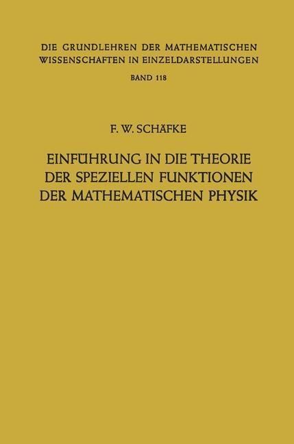 Produktbild: Einf&uuml;hrung in die Theorie der Speziellen Funktionen der Mathematischen Physik