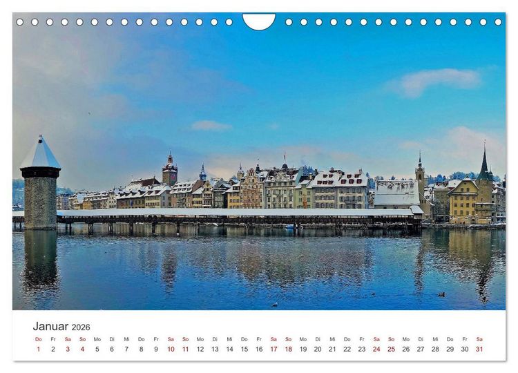 Produktbild: Luzern, die Stadt im Zentrum der Schweiz (Wandkalender 2026 DIN A4 quer), CALVENDO Monatskalender