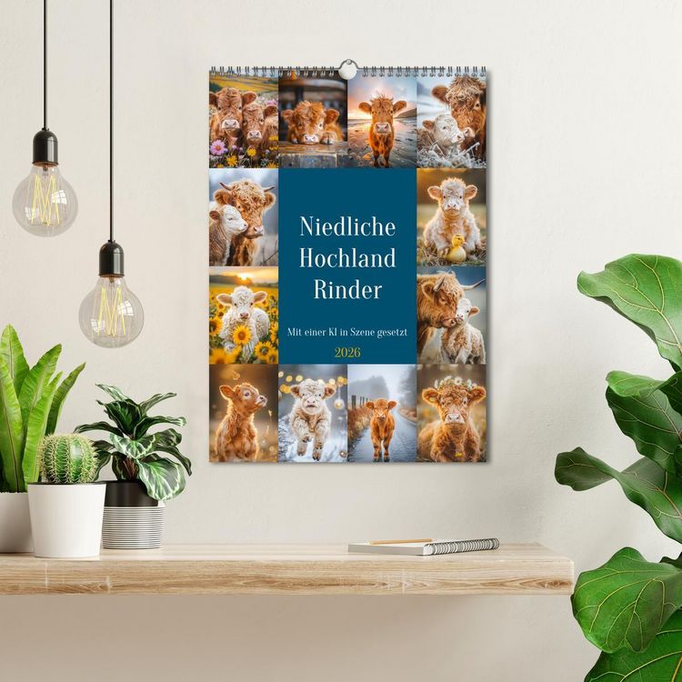 Produktbild: Niedliche Hochland Rinder (Wandkalender 2026 DIN A3 hoch), CALVENDO Monatskalender