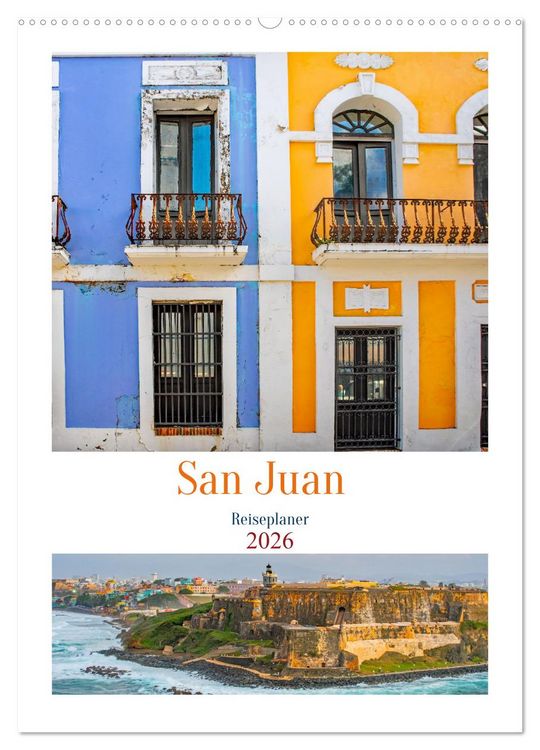 Produktbild: San Juan - Reiseplaner (Wandkalender 2026 DIN A2 hoch), CALVENDO Monatskalender