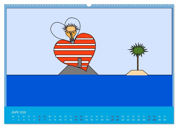 Produktbild: Leuchtturm im Meer (hochwertiger Premium Wandkalender 2026 DIN A2 quer), Kunstdruck in Hochglanz
