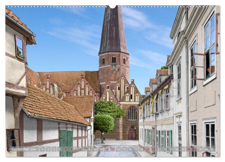 Produktbild: Salzwedel zur Kaiserzeit in Farbe - Fotos restauriert und koloriert (Wandkalender 2026 DIN A2 quer), CALVENDO Monatskalender