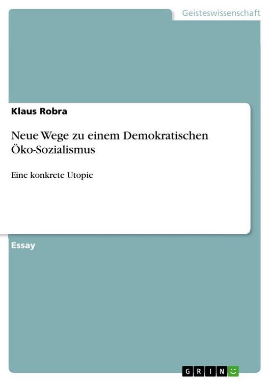 Produktbild: Neue Wege zu einem Demokratischen &Ouml;ko-Sozialismus
