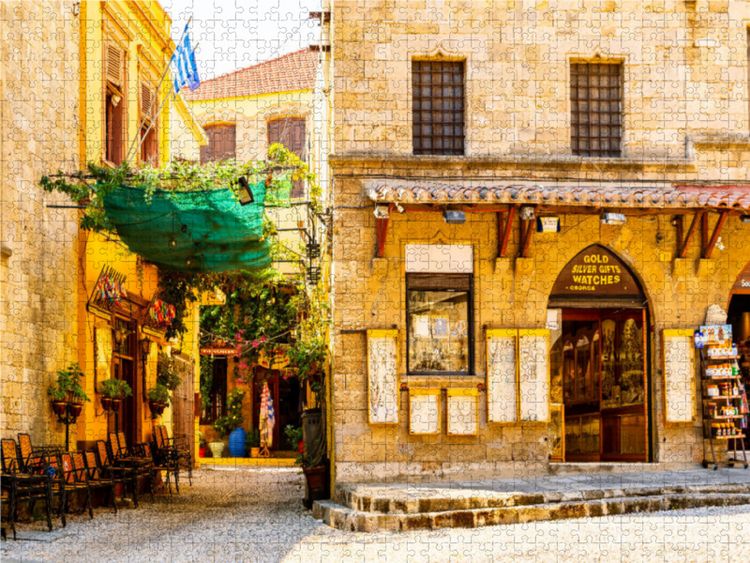 Produktbild: CALVENDO Puzzle Altstadt Rhodos-Stadt | 1000 Teile Lege-Gr&ouml;&szlig;e 64x48cm Foto-Puzzle f&uuml;r gl&uuml;ckliche Stunden