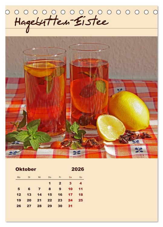 Produktbild: Erfrischender Eistee - Rezeptideen (Tischkalender 2026 DIN A5 hoch), CALVENDO Monatskalender
