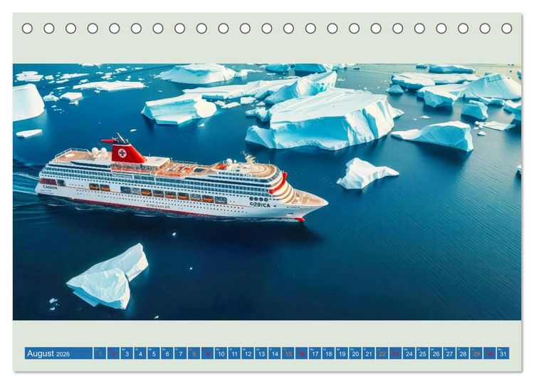 Produktbild: Kreuzfahrtschiffe vor Gr&ouml;nland (Tischkalender 2026 DIN A5 quer), CALVENDO Monatskalender