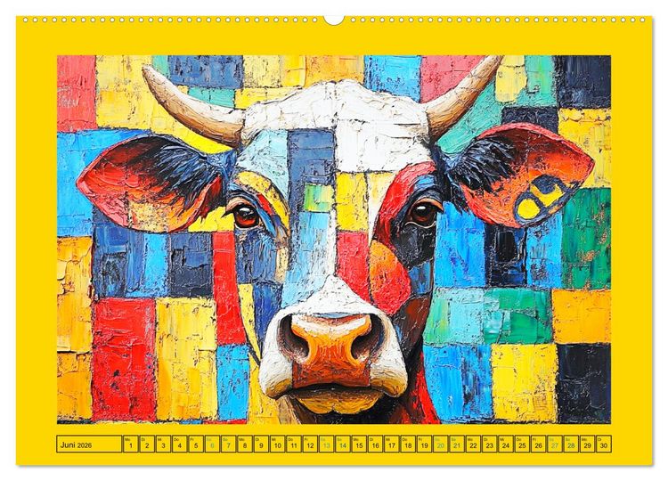 Produktbild: Abstrakte Eleganz. K&uuml;nstlerische Tiermotive in sch&ouml;nen Farben (Wandkalender 2026 DIN A2 quer), CALVENDO Monatskalender