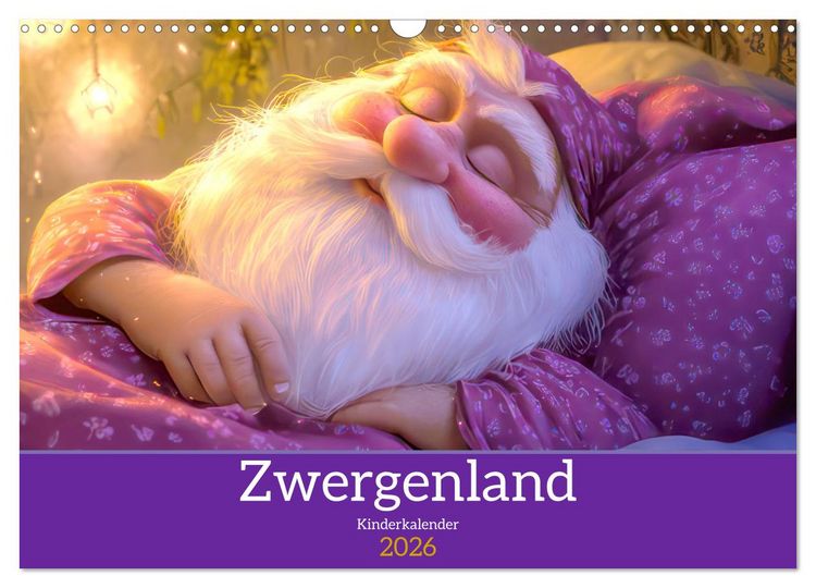 Produktbild: Zwergenland - Kinderkalender (Wandkalender 2026 DIN A3 quer), CALVENDO Monatskalender
