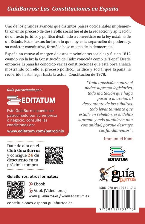 Produktbild: Gu&iacute;aBurros: Las Constituciones en Espa&ntilde;a