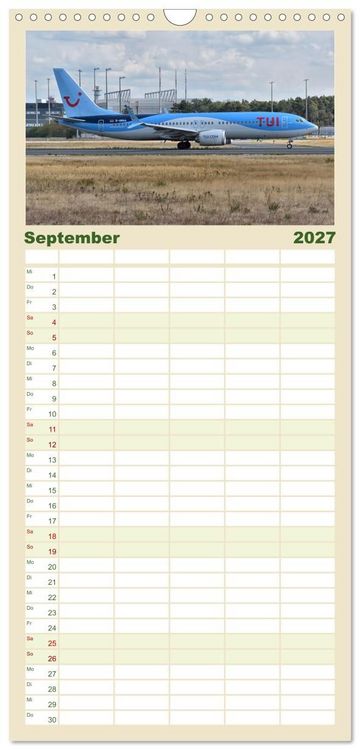 Produktbild: Familienplaner 2027 - Flugzeuge aller Art mit 5 Spalten (Wandkalender, 21 x 45 cm) CALVENDO