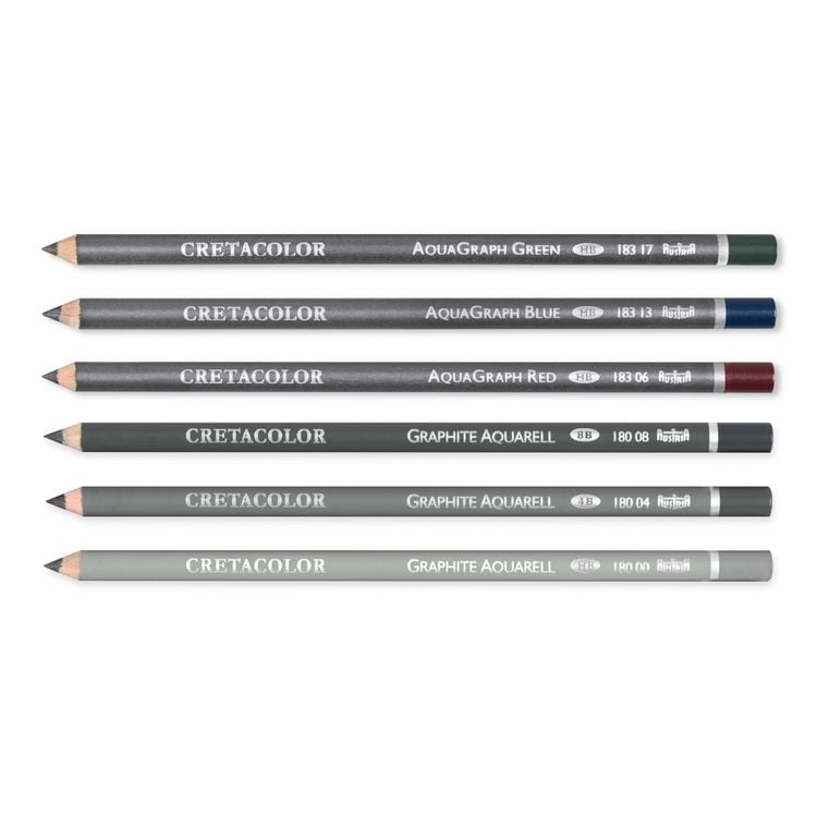 Produktbild: Cretacolor K&uuml;nstlerstifte Aquarellgraphit Pocket Set, 6er Metalletui
