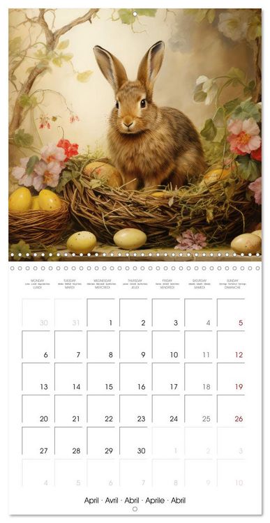 Produktbild: Des amours de lapins (Calendrier mural carr&eacute; 2026 30x30 cm) Calendrier double avec une page pour vos prises de notes