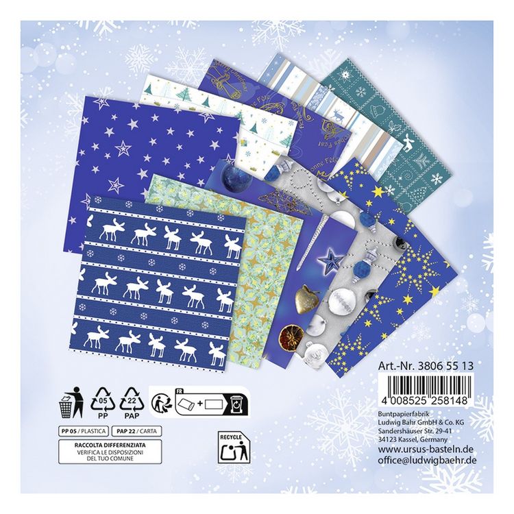Produktbild: URSUS Faltbl&auml;tter Faltbl&auml;tter Transparent Winter, 15 x 15 cm, 50 Blatt
