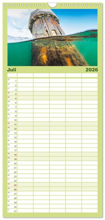Produktbild: Familienplaner 2026 - Unter Wasser rund um Fehmarn mit 5 Spalten (Wandkalender, 21 x 45 cm) CALVENDO
