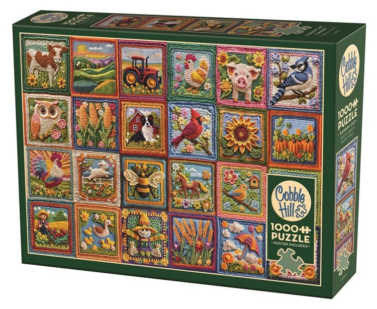 Produktbild: COBBLE HILL PUZZLES - H&auml;kel Patchwork Bauernhof 1000 Teile
