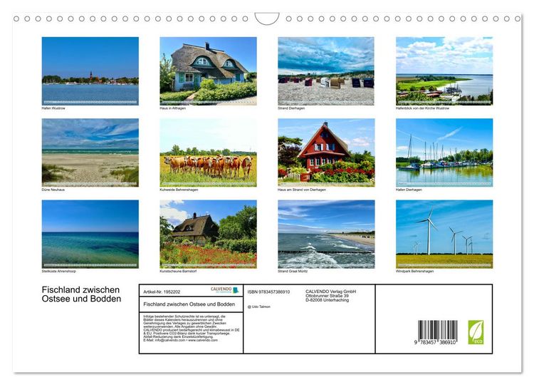 Produktbild: Fischland zwischen Ostsee und Bodden (Wandkalender 2026 DIN A3 quer), CALVENDO Monatskalender