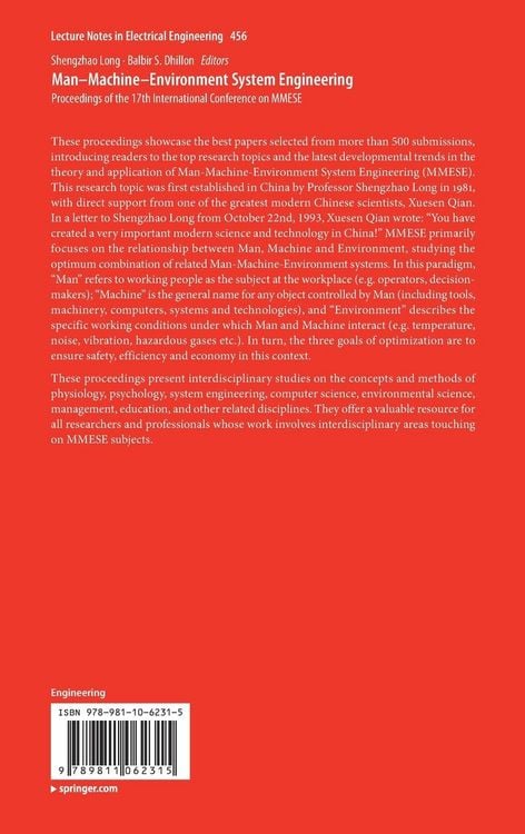 Produktbild: Man&ndash;Machine&ndash;Environment System Engineering