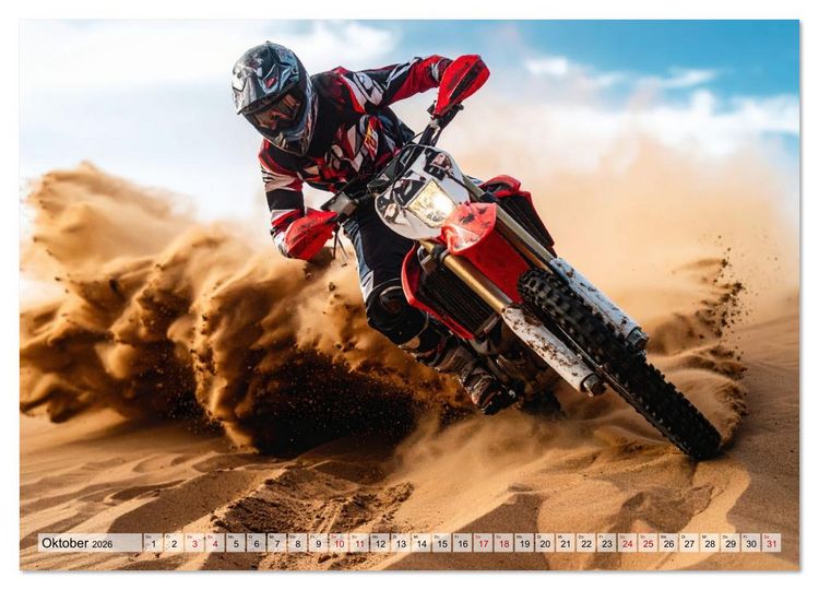 Produktbild: W&uuml;stenabenteuer - Spektakul&auml;re Moto-Rallys (Wandkalender 2026 DIN A4 quer), CALVENDO Monatskalender