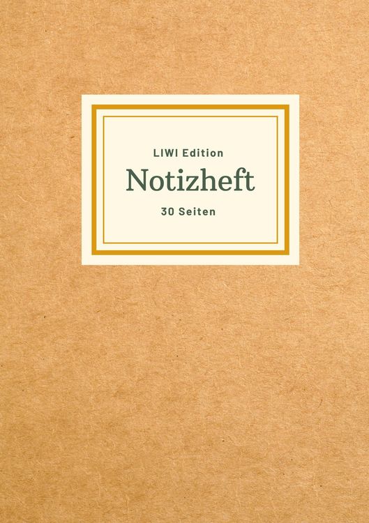 Produktbild: D&uuml;nnes Notizheft A5 liniert - Notizbuch 30 Seiten 90g/m&sup2; - Softcover hellbraun