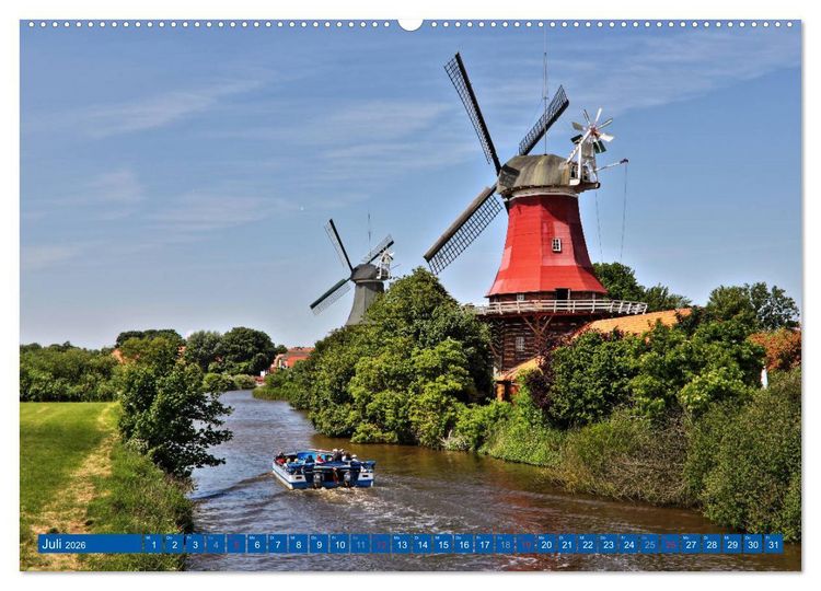 Produktbild: Die Krummh&ouml;rn Gemeinde in Ostfriesland (Wandkalender 2026 DIN A2 quer), CALVENDO Monatskalender