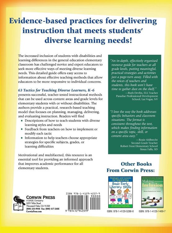 Produktbild: 63 Tactics for Teaching Diverse Learners, K-6