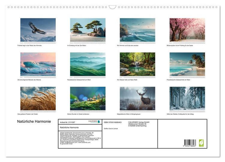 Produktbild: Nat&uuml;rliche Harmonie (Wandkalender 2026 DIN A2 quer), CALVENDO Monatskalender