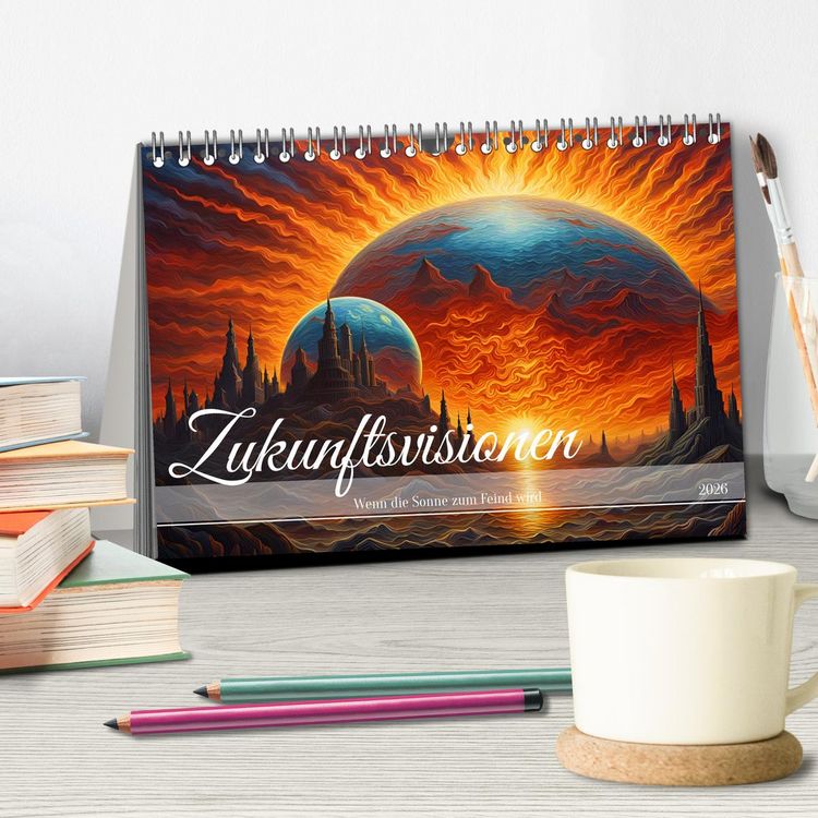 Produktbild: Zukunftsvisionen Wenn die Sonne zum Feind wird (Tischkalender 2026 DIN A5 quer), CALVENDO Monatskalender