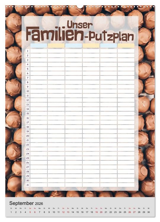 Produktbild: Unser Familien-Putzplan & Kalender 2026 (hochwertiger Premium Wandkalender 2026 DIN A2 hoch), Kunstdruck in Hochglanz