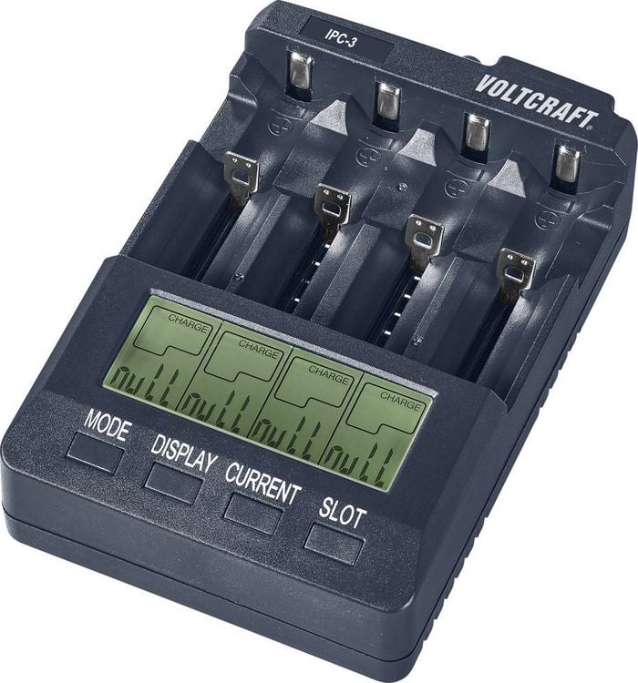 Produktbild: VOLTCRAFT IPC-3 Rundzellen-Ladeger&auml;t LiIon, NiCd, NiMH 10440, 14500, 16340, 16650, 17355, 17500, 17670, 18490, 18500, 18650