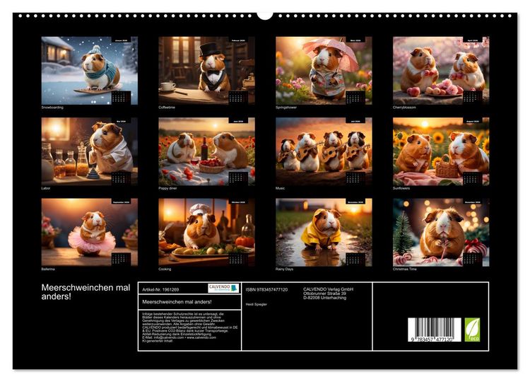 Produktbild: Meerschweinchen mal anders! (hochwertiger Premium Wandkalender 2026 DIN A2 quer), Kunstdruck in Hochglanz