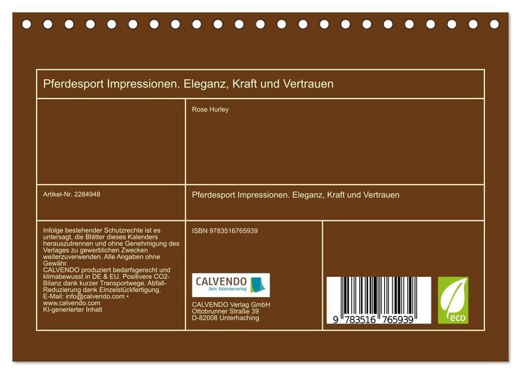 Produktbild: Pferdesport Impressionen. Eleganz, Kraft und Vertrauen (Tischkalender 2027 DIN A5 quer), CALVENDO Monatskalender