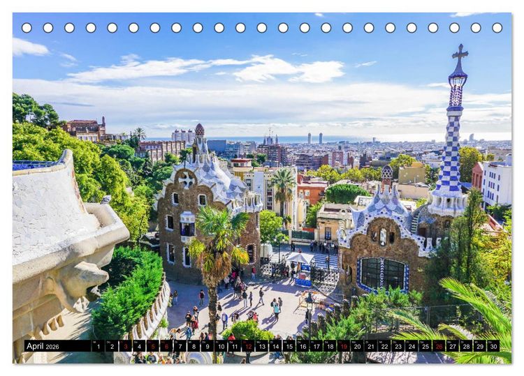 Produktbild: Barcelona - &Uuml;ber den D&auml;chern Kataloniens (Tischkalender 2026 DIN A5 quer), CALVENDO Monatskalender