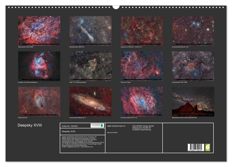 Produktbild: Deepsky XVIII (Wandkalender 2026 DIN A2 quer), CALVENDO Monatskalender