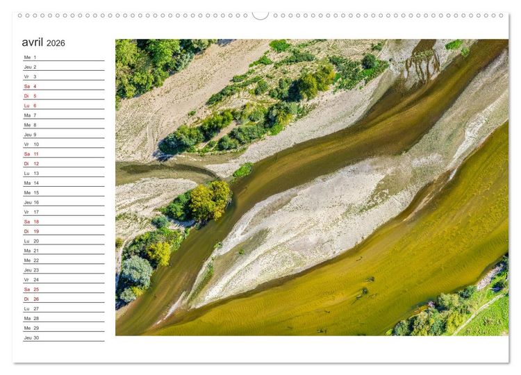 Produktbild: Les couleurs de l'Allier - Un affluent la Loire (Calendrier mural 2026 DIN A2 vertical) calendrier de bureau