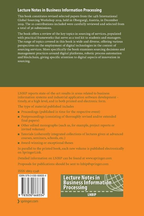 Produktbild: Digital Technologies for Global Sourcing of Services