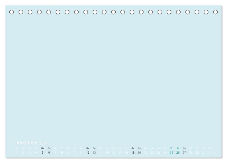 Produktbild: Bastelkalender - hell Blau (Tischkalender 2026 DIN A5 quer), CALVENDO Monatskalender