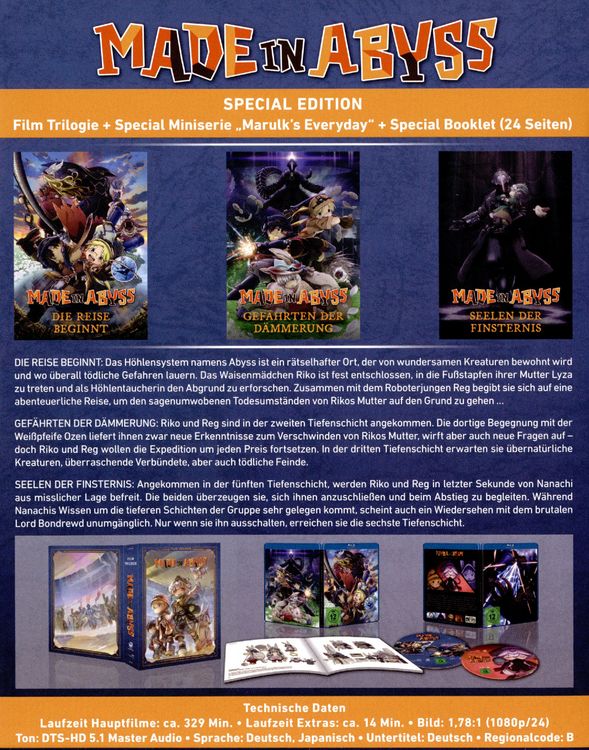Produktbild: Made in Abyss - Die Film-Trilogie - Special Edition [2 BRs]