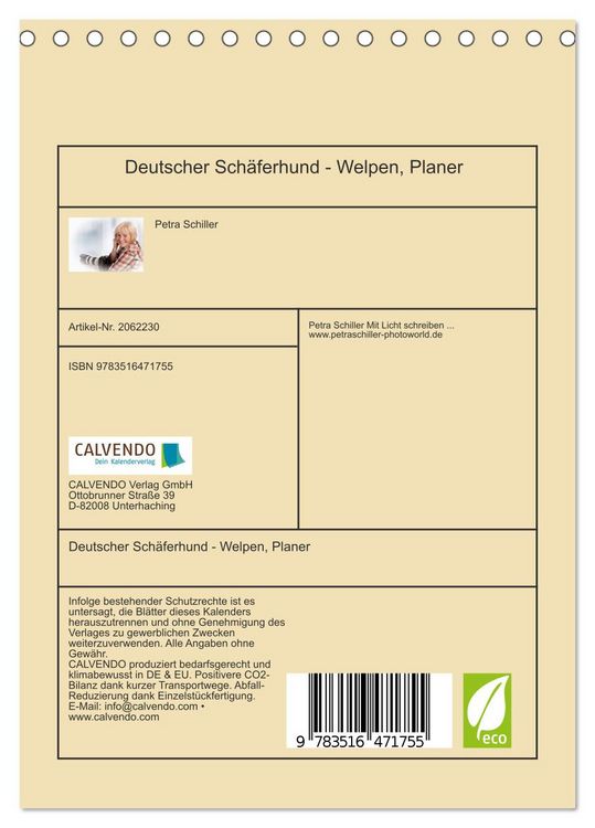 Produktbild: Deutscher Sch&auml;ferhund - Welpen, Planer (Tischkalender 2026 DIN A5 hoch), CALVENDO Monatskalender