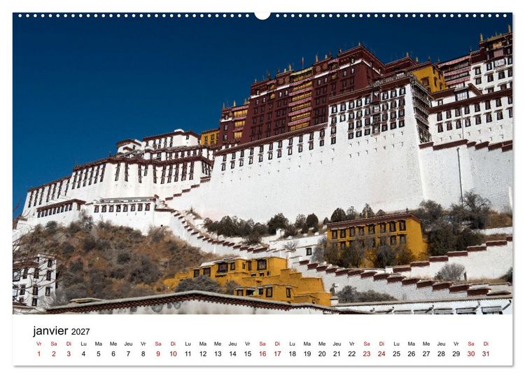 Produktbild: Monast&egrave;res et paysages du Tibet (Calendrier mural 2027 DIN A2 vertical), CALVENDO calendrier mensuel