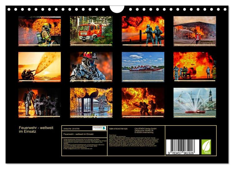 Produktbild: Feuerwehr - weltweit im Einsatz (Wandkalender 2026 DIN A4 quer), CALVENDO Monatskalender