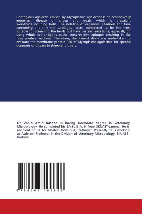 Produktbild: Cloning Of P80 Surface Lipoprotein Of Mycoplasma Agalactiae