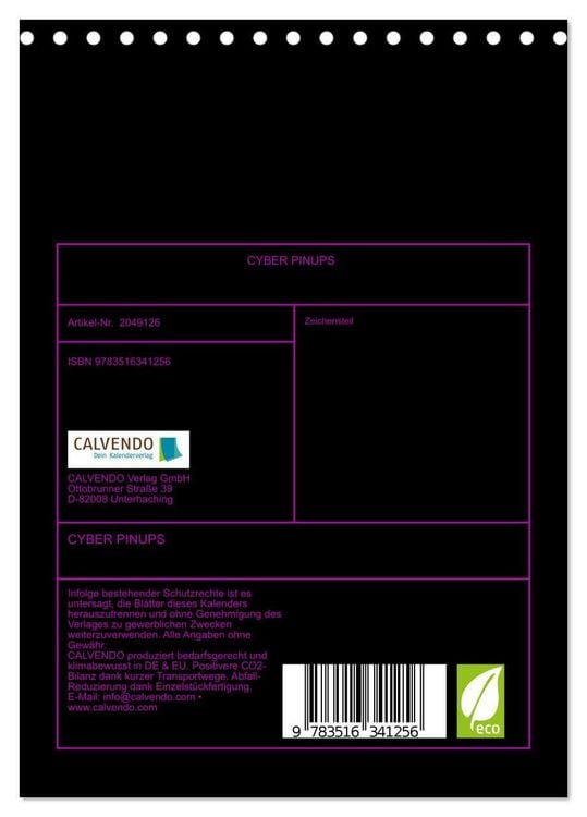 Produktbild: CYBER PINUPS (Tischkalender 2026 DIN A5 hoch), CALVENDO Monatskalender
