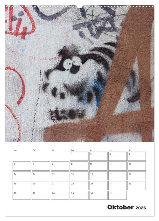 Produktbild: STENCIL ART 2026 - Schablonen Graffiti an H&auml;userfassaden / Planer (hochwertiger Premium Wandkalender 2026 DIN A2 hoch), Kunstdruck in Hochglanz