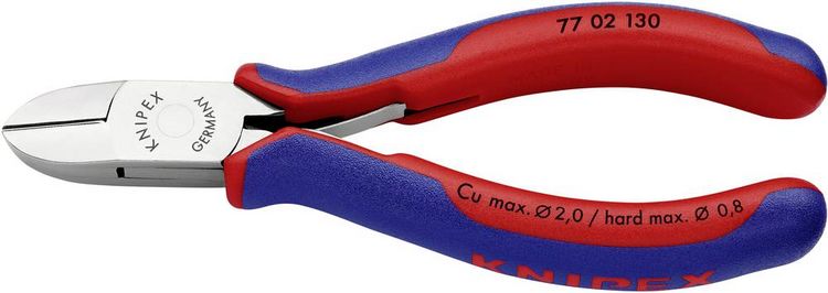 Produktbild: Knipex 77 02 130 Elektronik- u. Feinmechanik Seitenschneider mit Facette 130mm