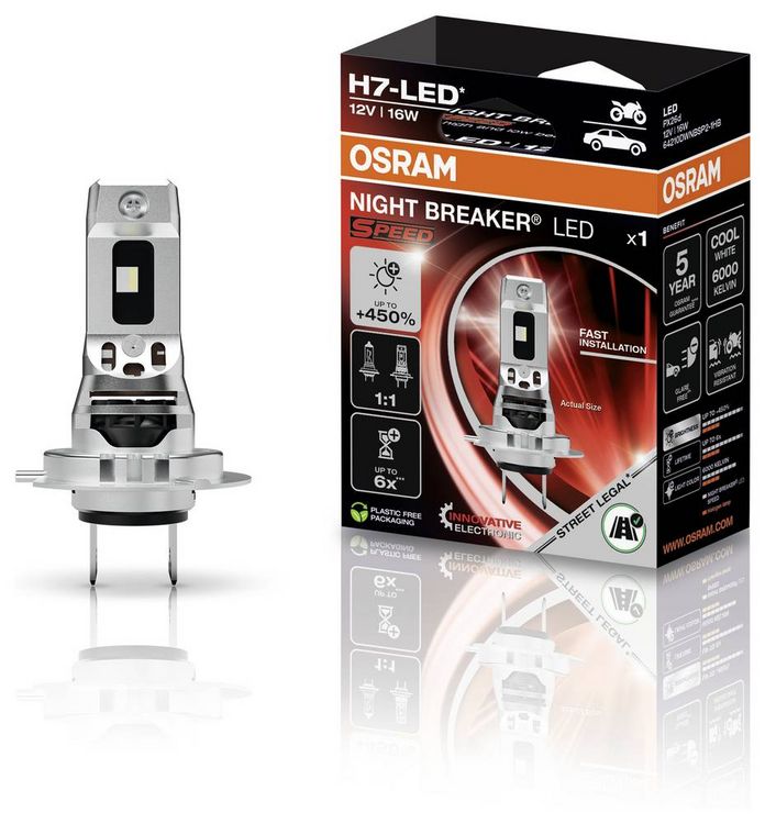 Produktbild: OSRAM 64210DWNBSP-1HB LED Leuchtmittel NIGHT BREAKER&reg; LED SPEED H7 16W 12V