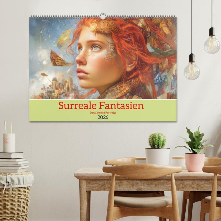 Produktbild: Surreale Fantasien - Detailreiche Portraits (Wandkalender 2026 DIN A2 quer), CALVENDO Monatskalender